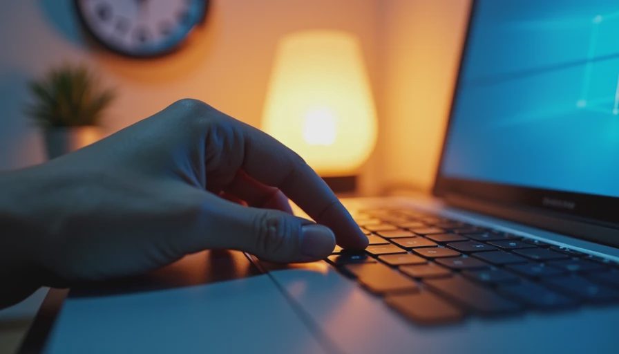 A person pressing a power button on a console with a clock showing late night, representing the decision to quit